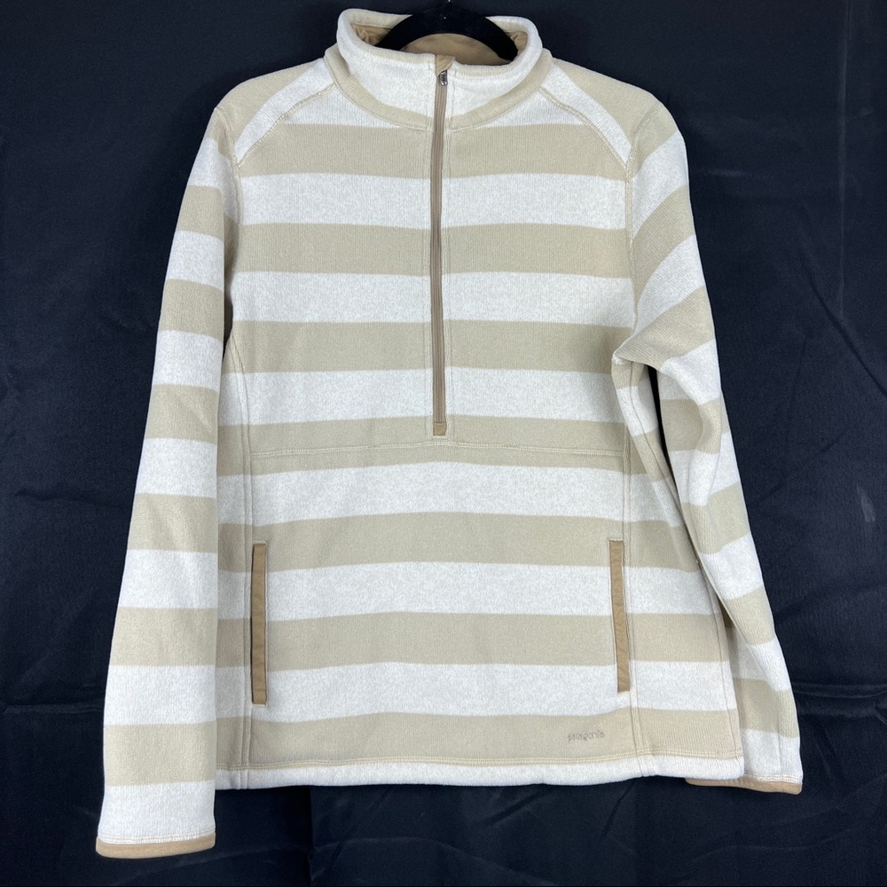 Patagonia Woman’s XL Better Sweater Tan Aaron Stripe Marsupial